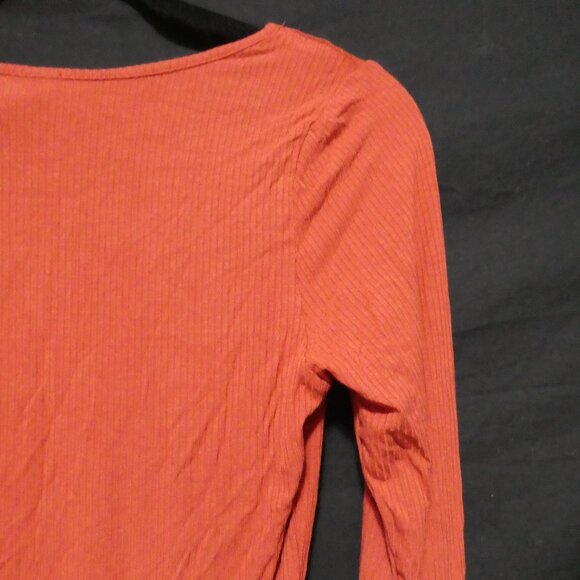 U2B - URBAN BASICS | large | Ribbed Long Sleeve Orange Bodysuit | NWT - Picture 12 of 15
